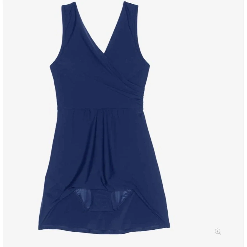 Lands End swimsuit 16w new Tummy Control Surplice Wrap modest Swim Dress xl 1x